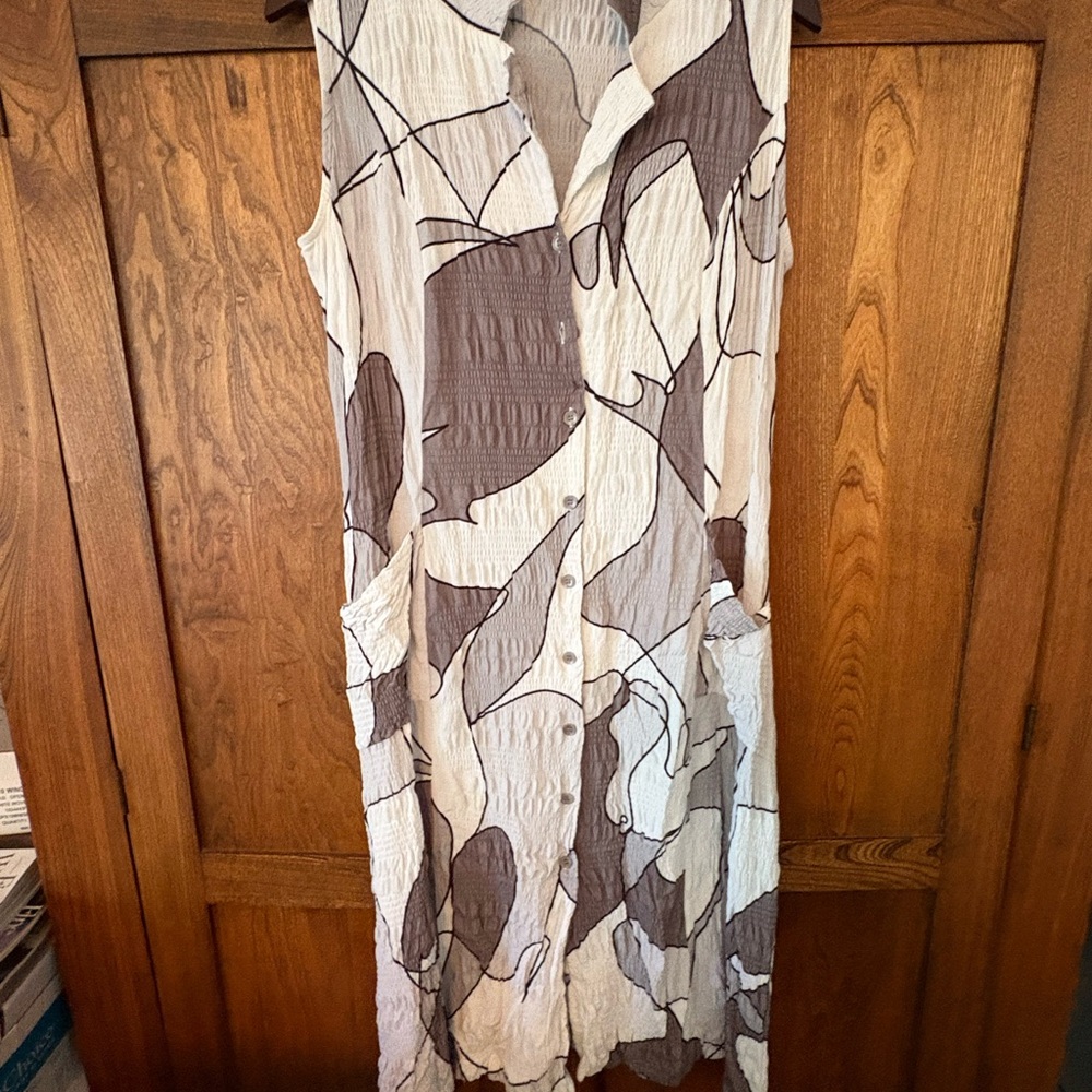 Abstract Patterned Sleeveless Dress